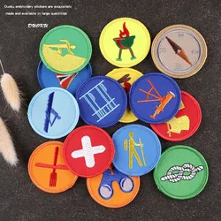 Parche bordado táctico moral circular Boy Scout dibujos animados DIY