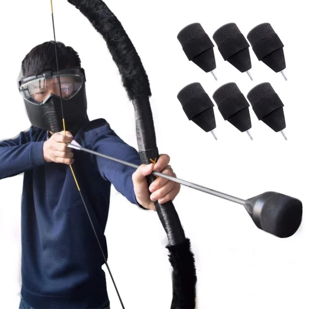 Flechas fibra de vidrio tiro arco – Set puntas espuma práctica y caza - imagen 5