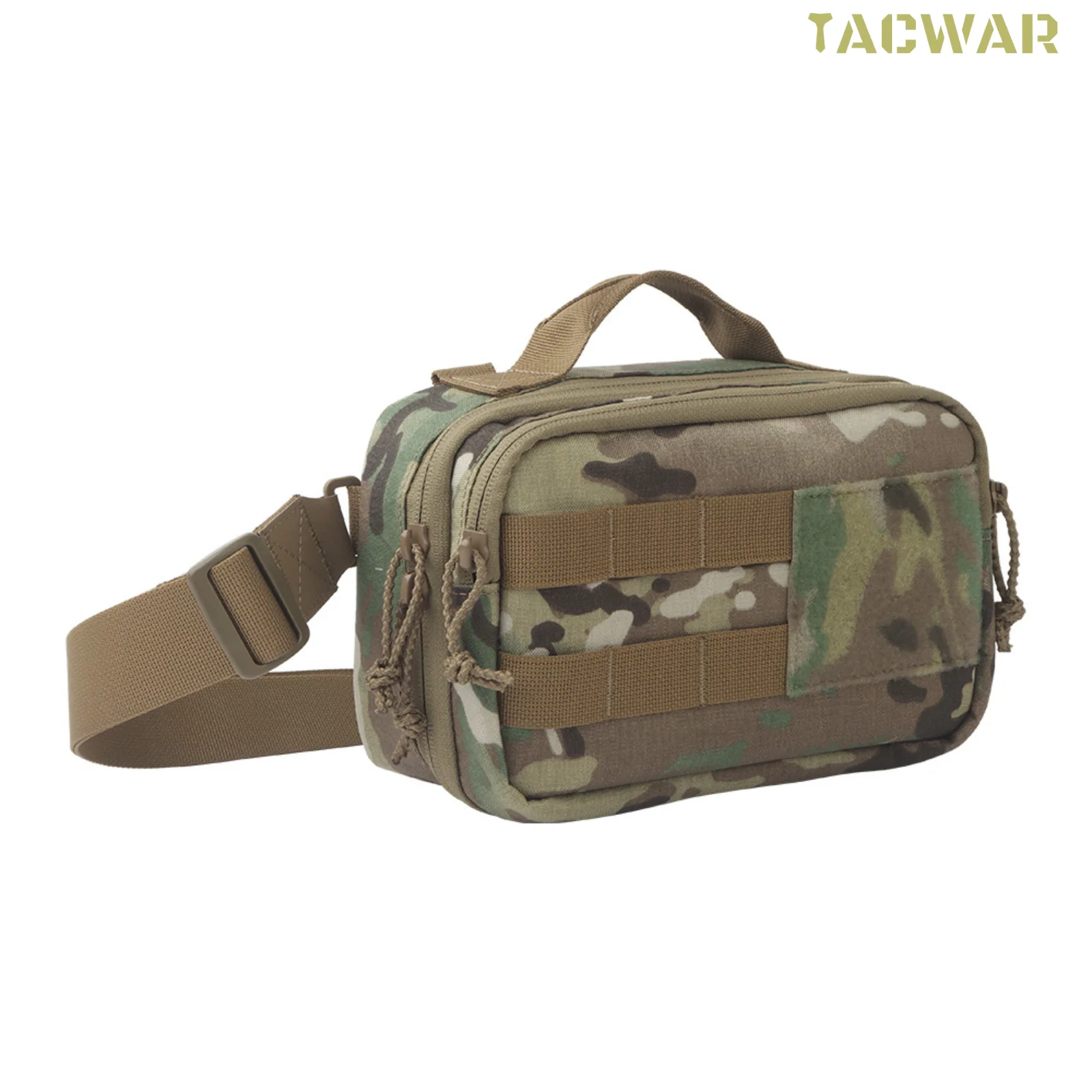 Riñonera táctica EDC bolso de hombro con asa y doble cremallera