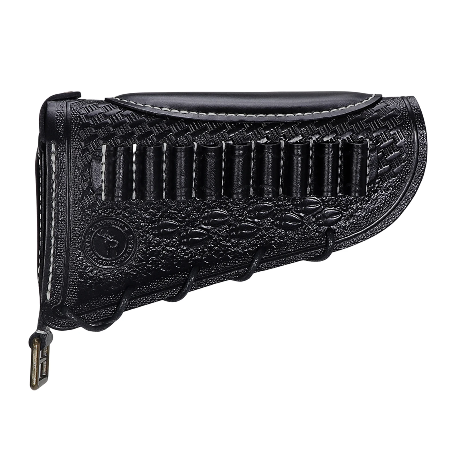 Tourbon funda de culata táctica de cuero negro con carrilleras - imagen 4