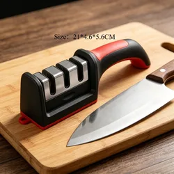 Afilador cuchillos y tijeras con piedra de afilar profesional