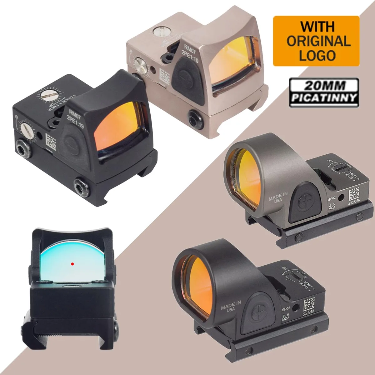 Mira colimadora SR red dot compacta para riel Picatinny - imagen 4