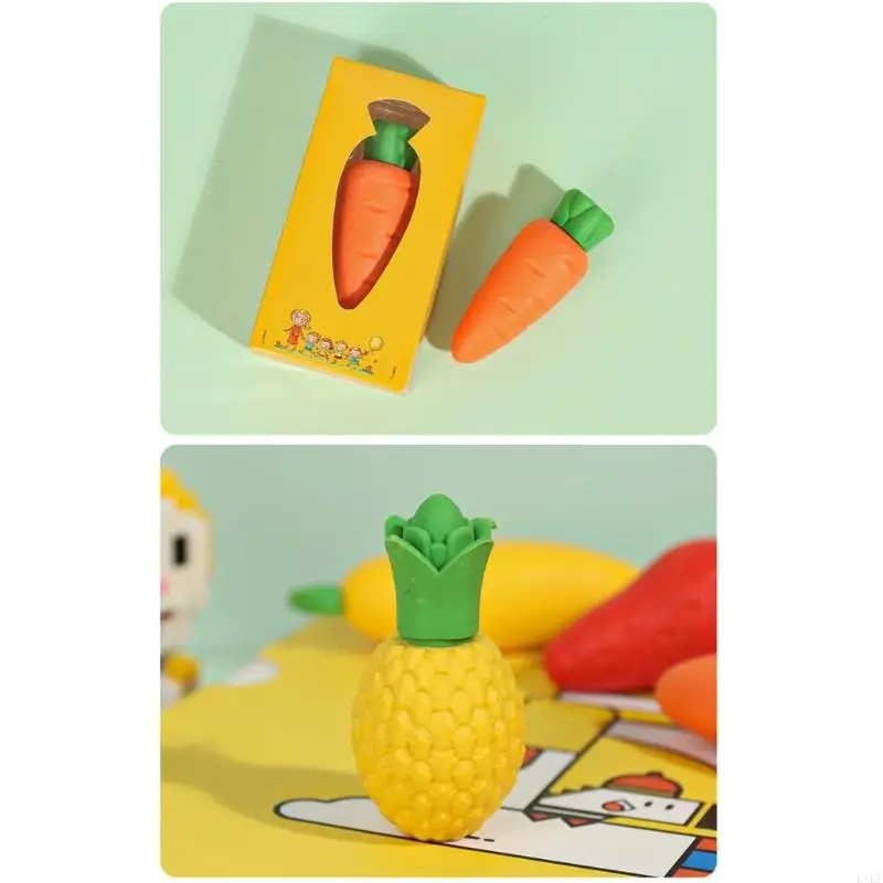 Set gomas de borrar frutal y verduras, colores para dibujo - imagen 5