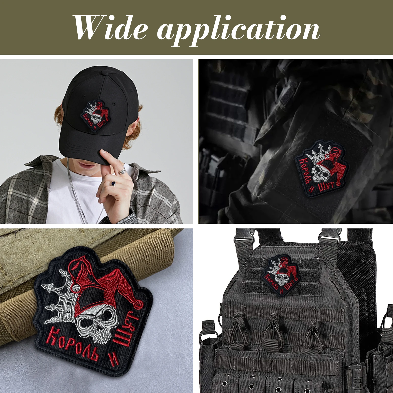 Diseño bordado visible desde diferentes ángulos