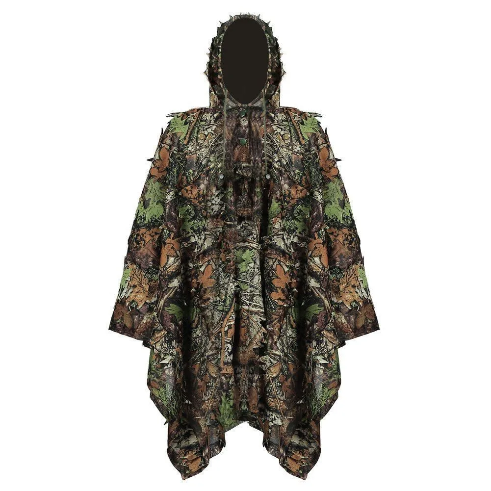 Poncho ghillie 3D Woodland para caza y observación - imagen 4