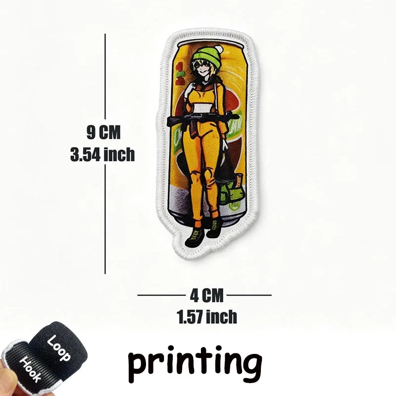 Parche táctico velcro anime armas botella – Applique para mochila - imagen 2