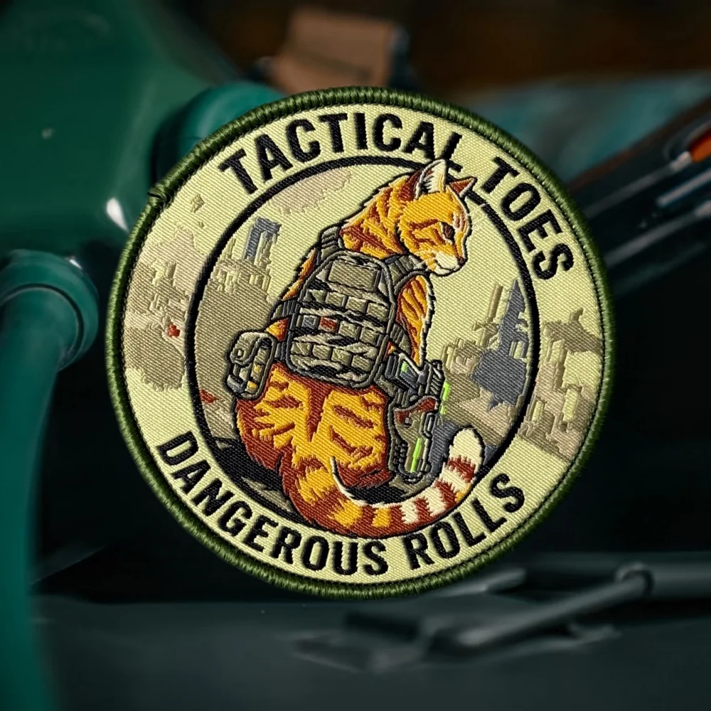 Parche táctico de morale naranja felino con gancho y bucle - imagen 3