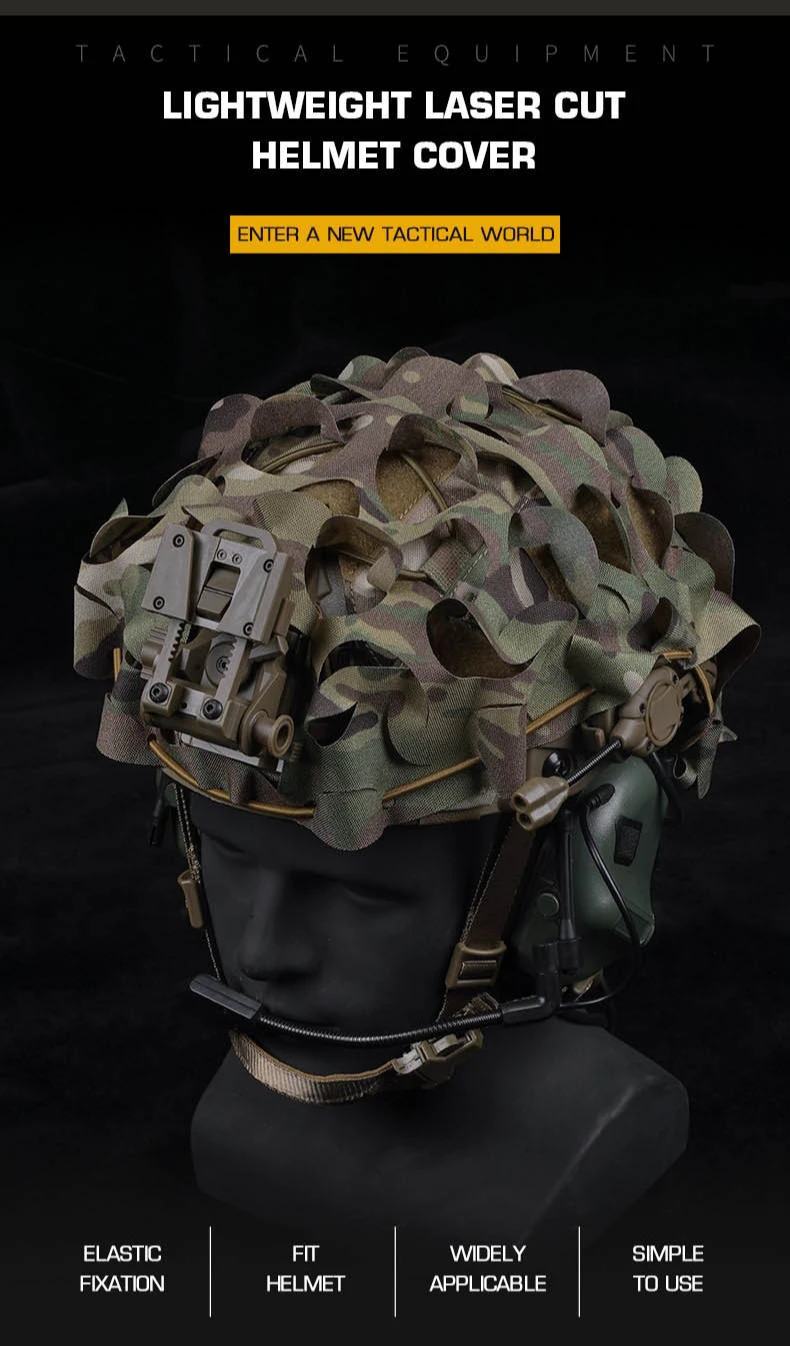 Funda táctica ligera para casco estilo camuflaje CP y diseño 3D