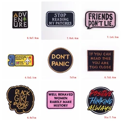 Parche termoadhesivo para ropa con letras de dibujos y humor