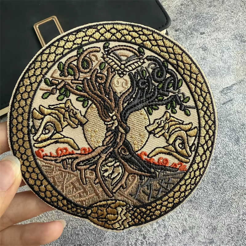 Parche moral táctico Árbol de la Vida Lobo Fenrir Jormungandr - imagen 3