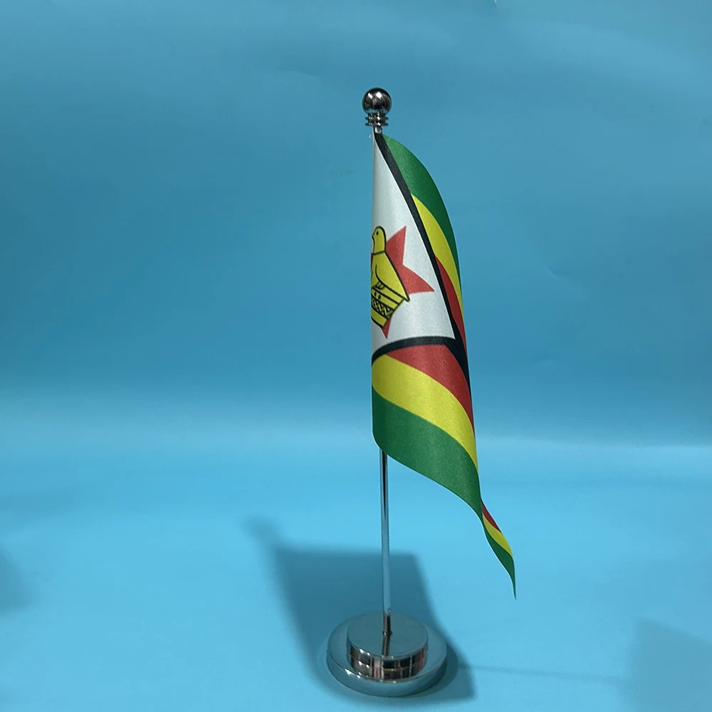 Bandera de escritorio Zimbabue en poliéster para oficina y decoración - imagen 4