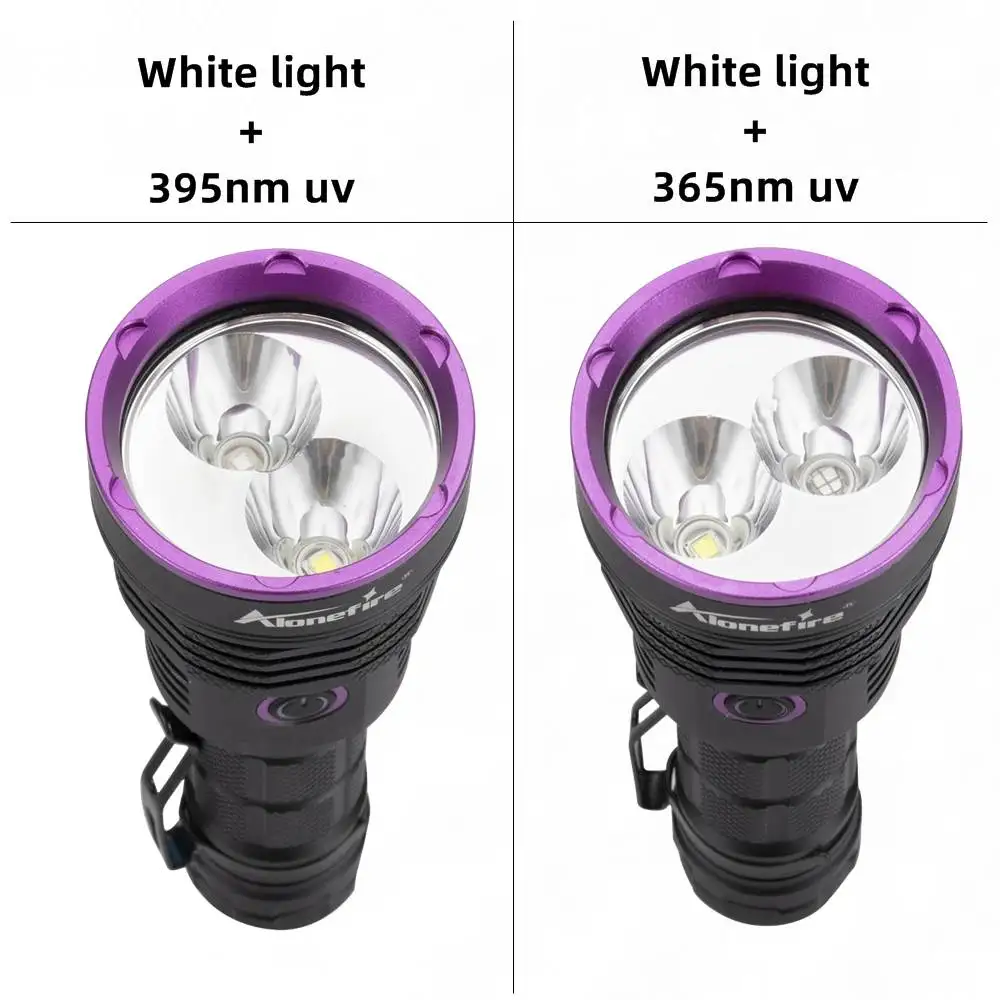 Linterna táctica UV luz blanca recargable USB para exteriores - imagen 5