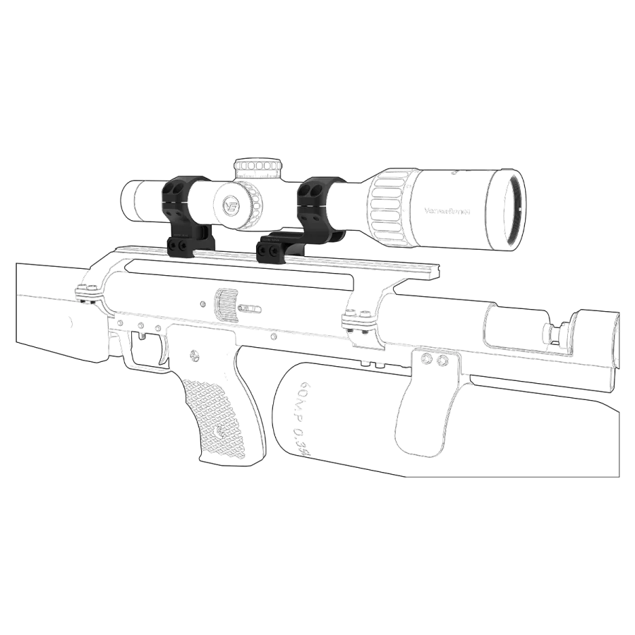 Óptica vectorial 30 mm para rail Picatinny - montaje con anillo - imagen 5