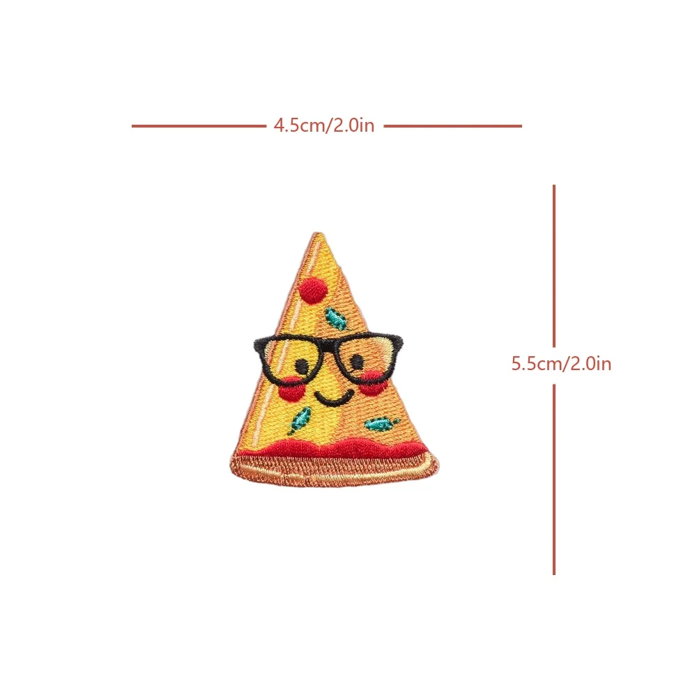Parche táctico bordado pizza dibujo animado con velcro - imagen 3