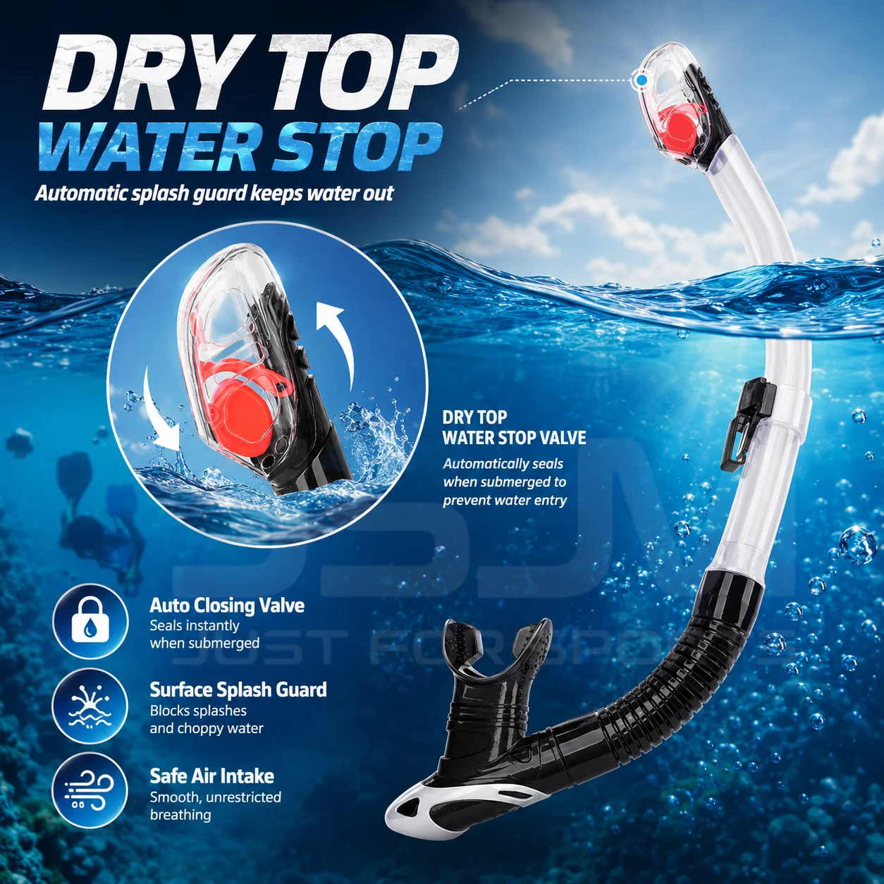 JSJM Equipo de snorkel para adultos con máscara y tubo antivaho - imagen 2