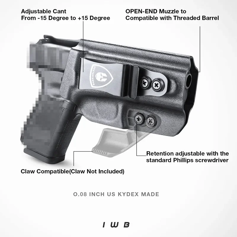 Funda Kydex IWB Taurus TS9 con clip de acero y gancho interior - imagen 4