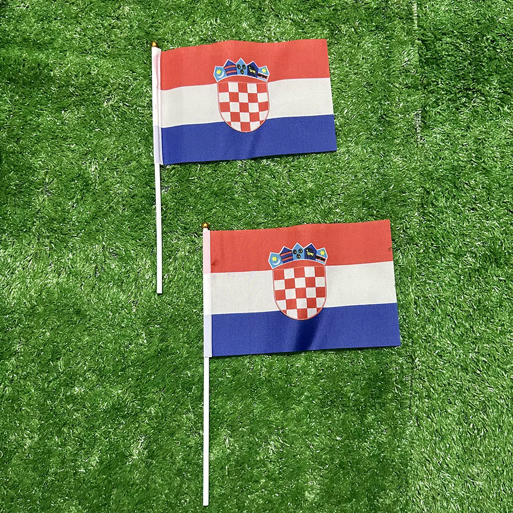 Bandera de Croacia portátil con asta ligera para eventos deportivos