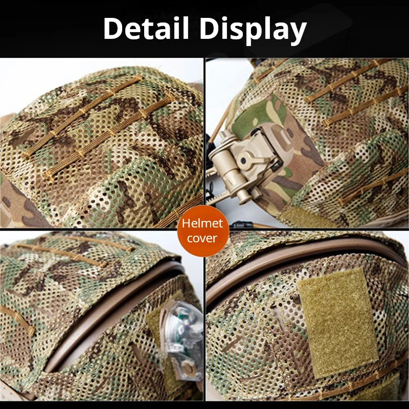 FMA cubierta de casco táctico con marco de aire camuflaje malla