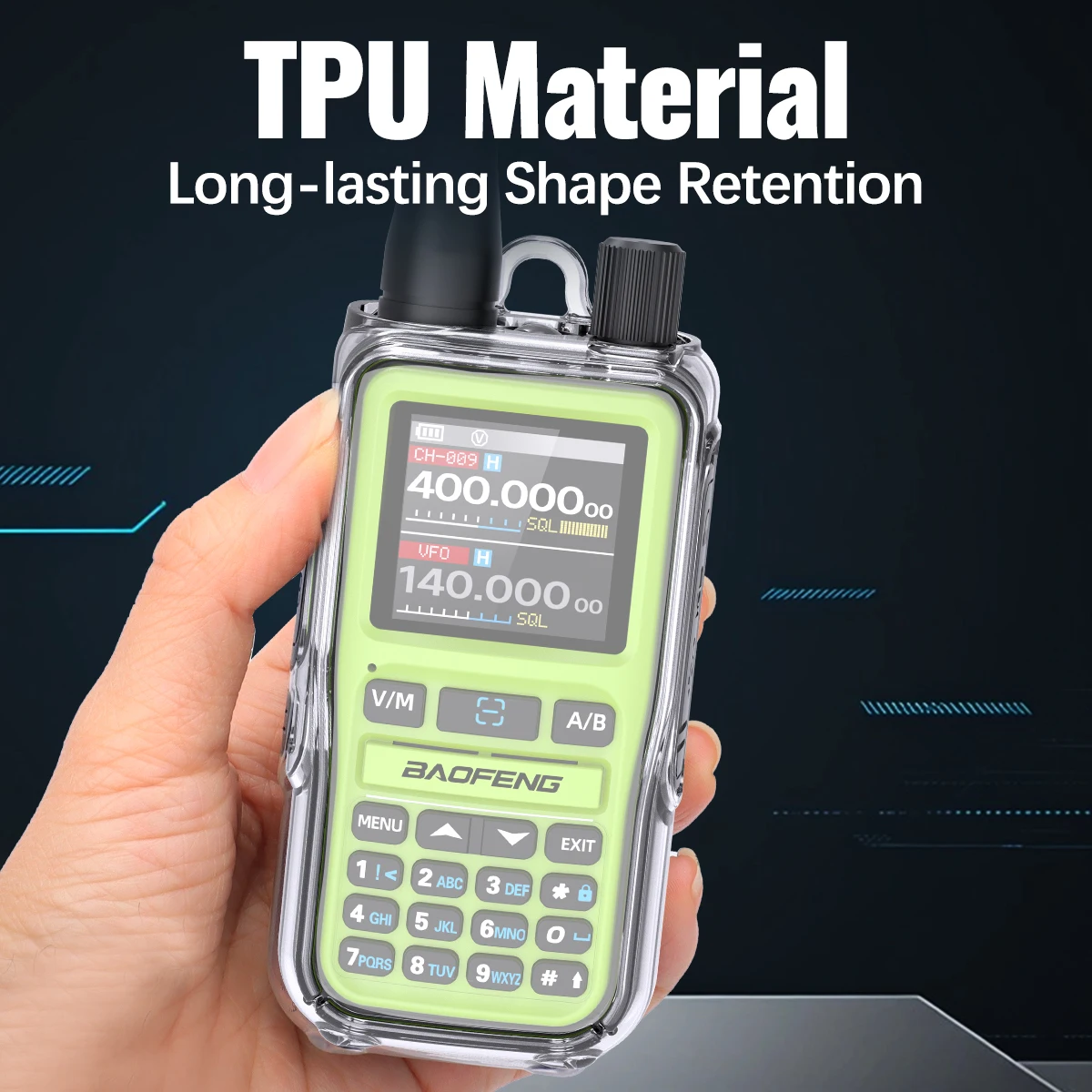 ANYSECU Funda TPU para Walkie Talkie Baofeng UV-5R Mini anti-caídas