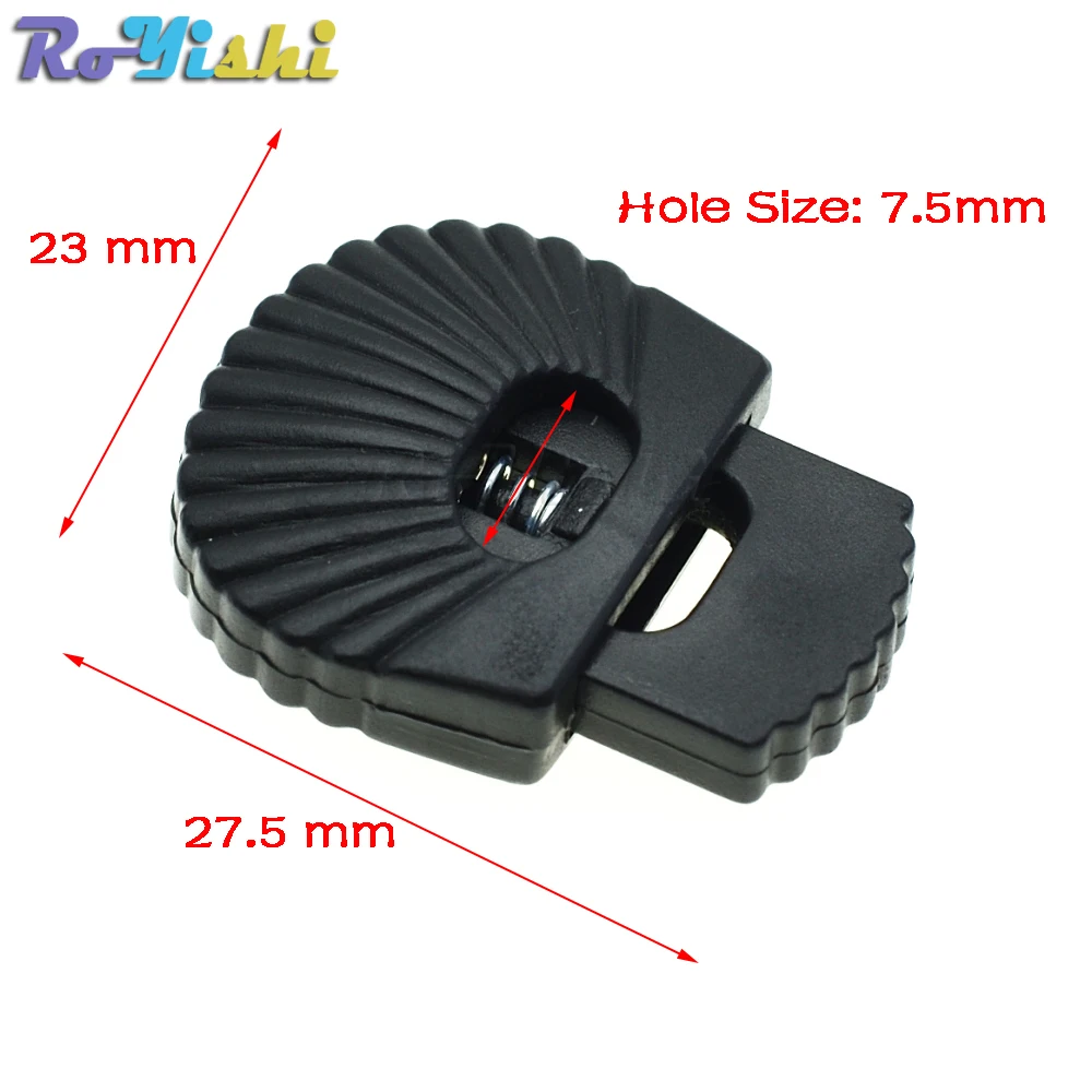 Tope de bloqueo cordón plástico negro para zapatos y Paracord - imagen 4