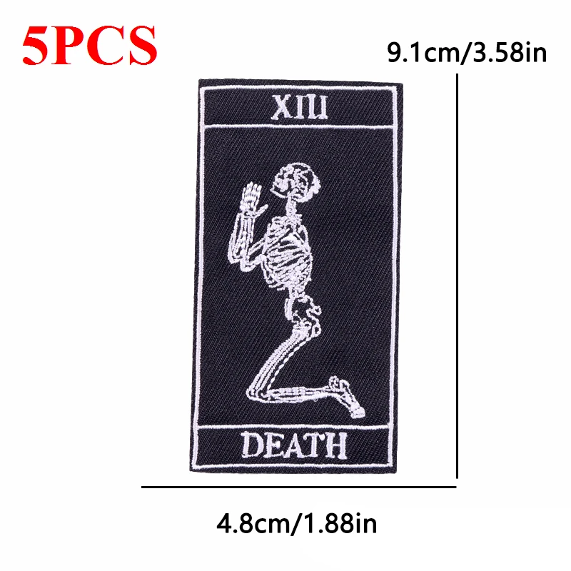 Parche bordado tarot esqueleto muerte termoadhesivo para ropa y gorras