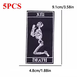 Parche bordado tarot esqueleto muerte termoadhesivo para ropa y gorras
