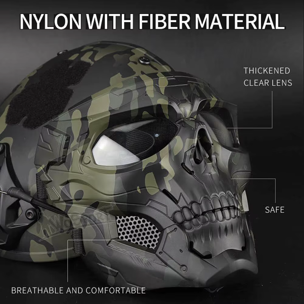 Máscara táctica calavera protectora facial completa airsoft anti-viento - imagen 2