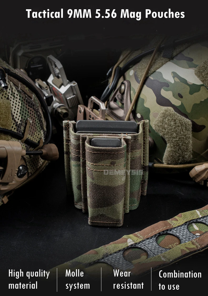 Bolsa MOLLE táctica doble con abertura superior
