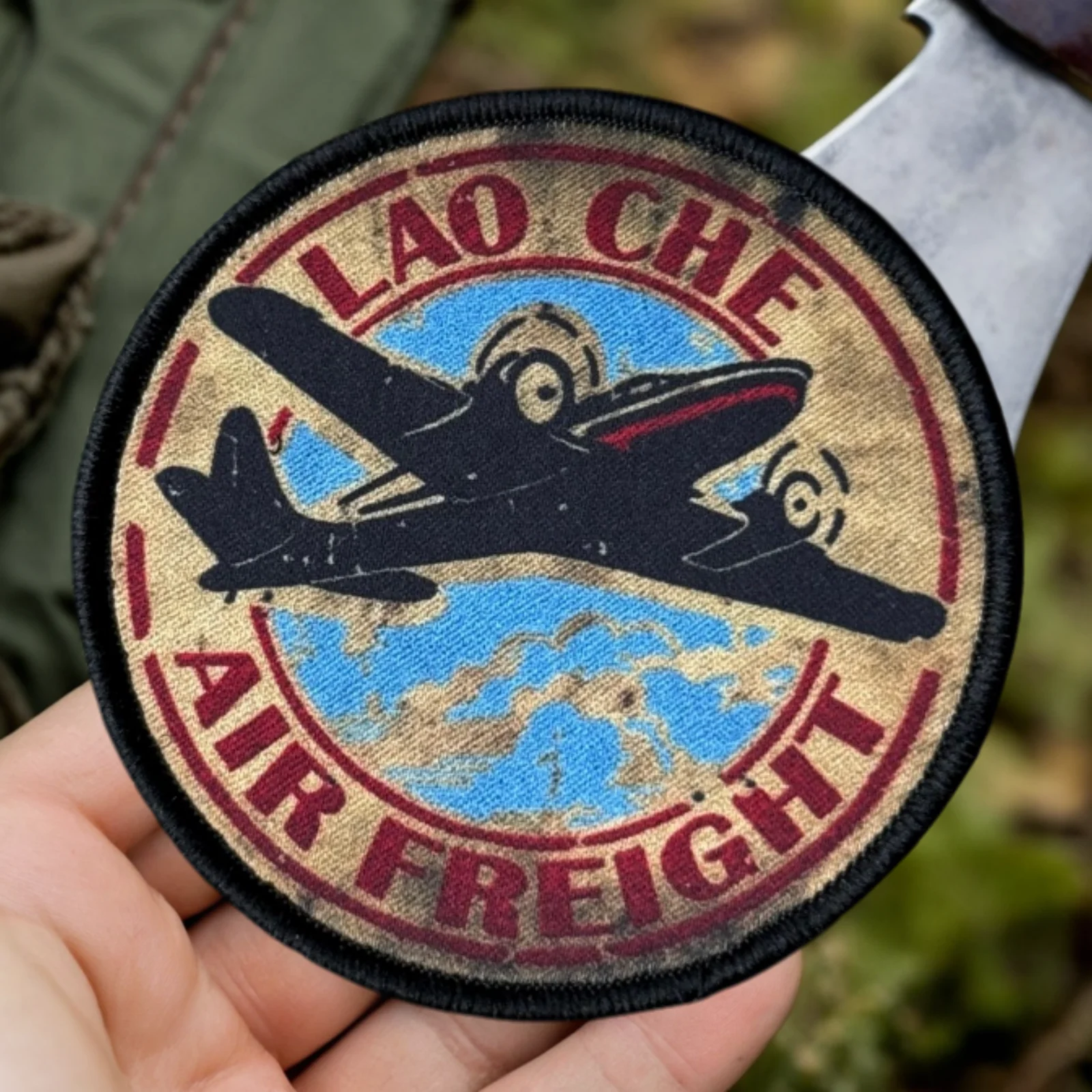 Parche táctico LAO CHE AIR FREIGHT con velcro para mochila - imagen 3