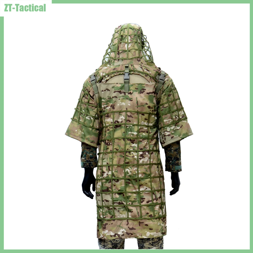 Poncho Ghillie base con capucha Viper para caza airsoft