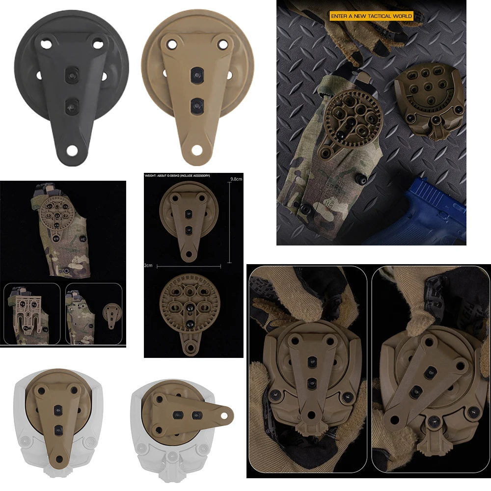 Adaptador funda táctica CS giratorio 360° para caza de montaje MOLLE modular