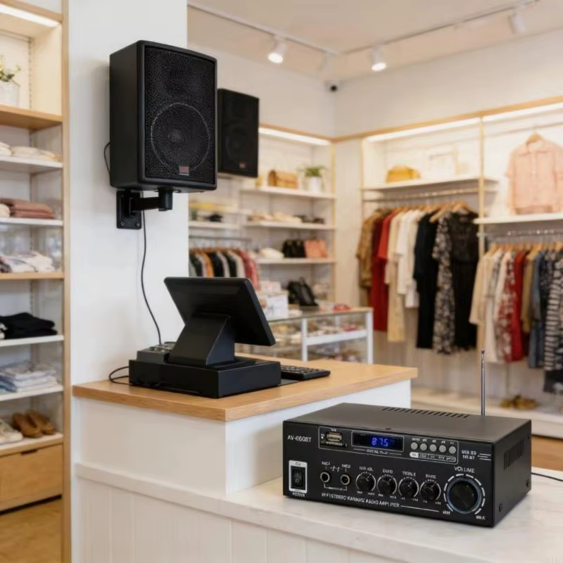 Amplificador de sonido con karaoke y radio FM, antenas integradas - imagen 3