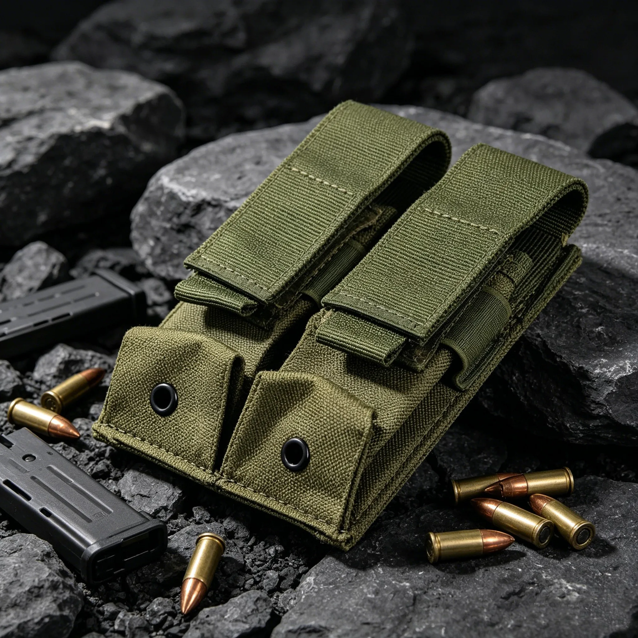 Portacargador táctico MOLLE ajustable para cargadores 9mm en chaleco - imagen 4