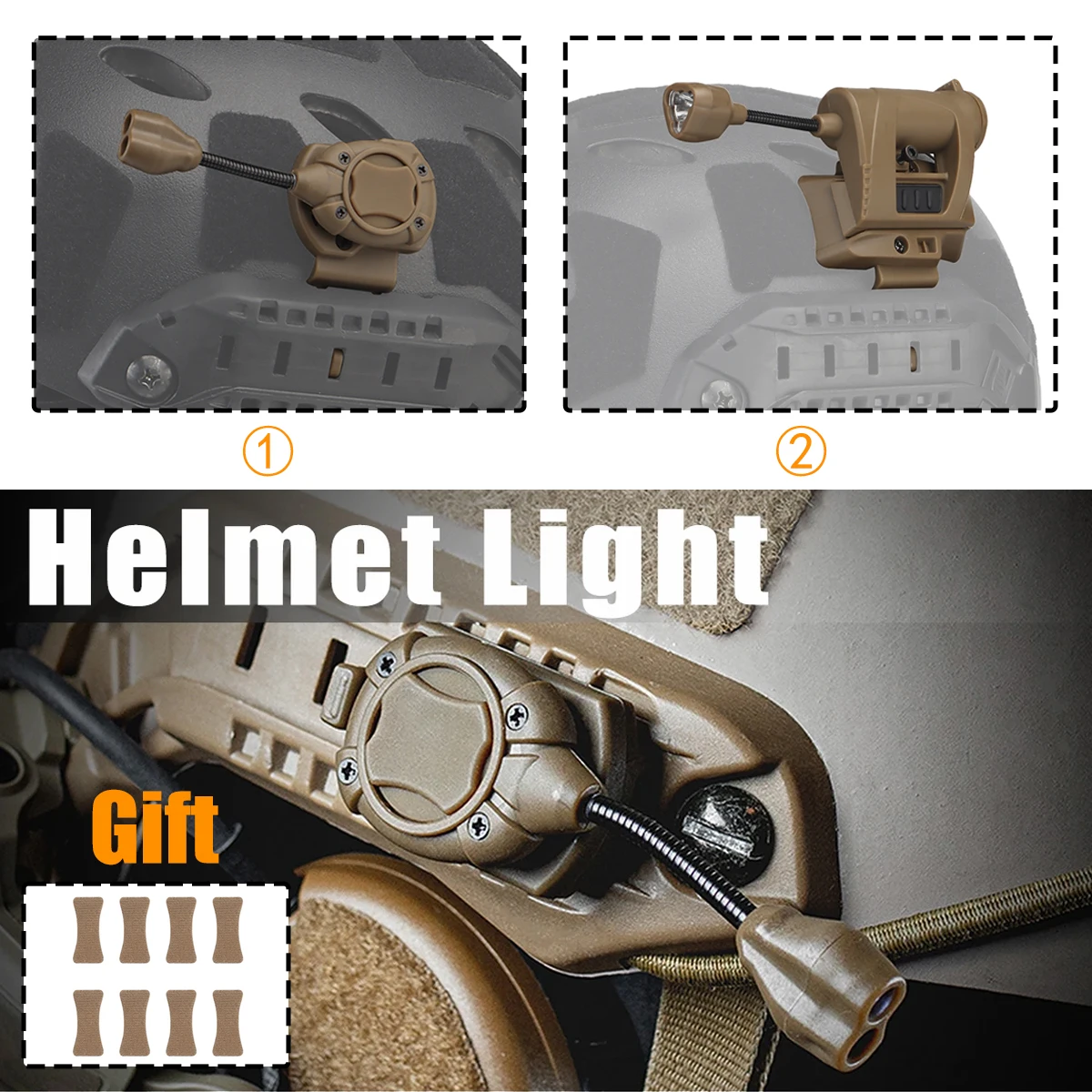 Linterna táctica para casco MPLS con LED - imagen 4