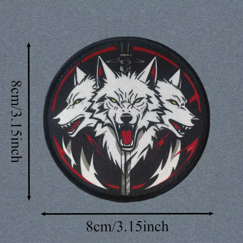 Parche táctico militar de lobo con velcro para chaleco y brazalete - imagen 2