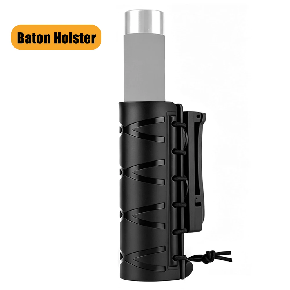 Baton holster 360° rotatorio con clip de liberación rápida para cinturón táctico y sistema MOLLE