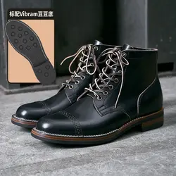 KOWM Botas de senderismo impermeables piel de vaca Goodyear