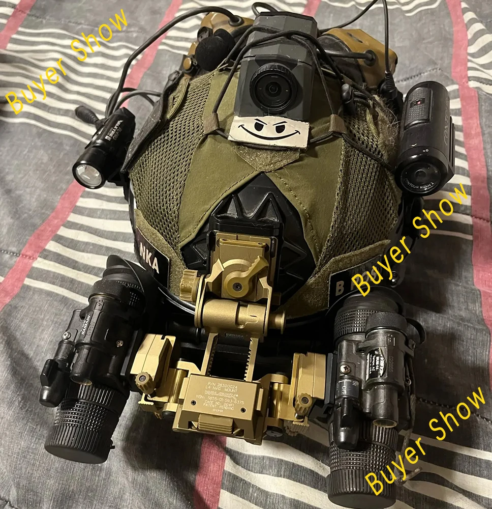 Sistema puente binocular Wilcox instalado en casco militar