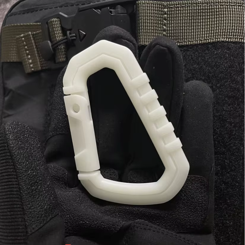 Hebilla táctica luminosa ligera con gancho para EDC y mochila