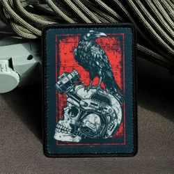 Parche táctico calavera visión nocturna MOLLE para mochila y chaleco