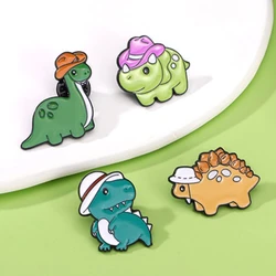Broche pin dinosaurio Tiranosaurio Rex y Estegosaurio de disfraces