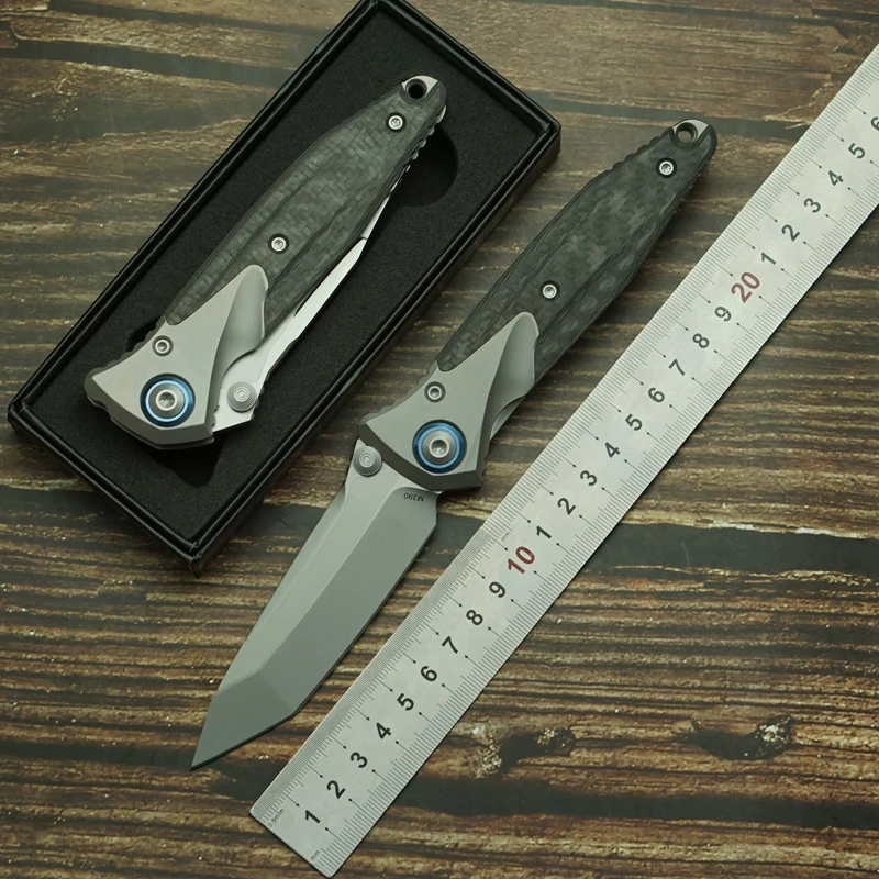 Cuchillo plegable Socom Bravo M390 – Fibra carbono, mango titanio, uso EDC y supervivencia - imagen 3