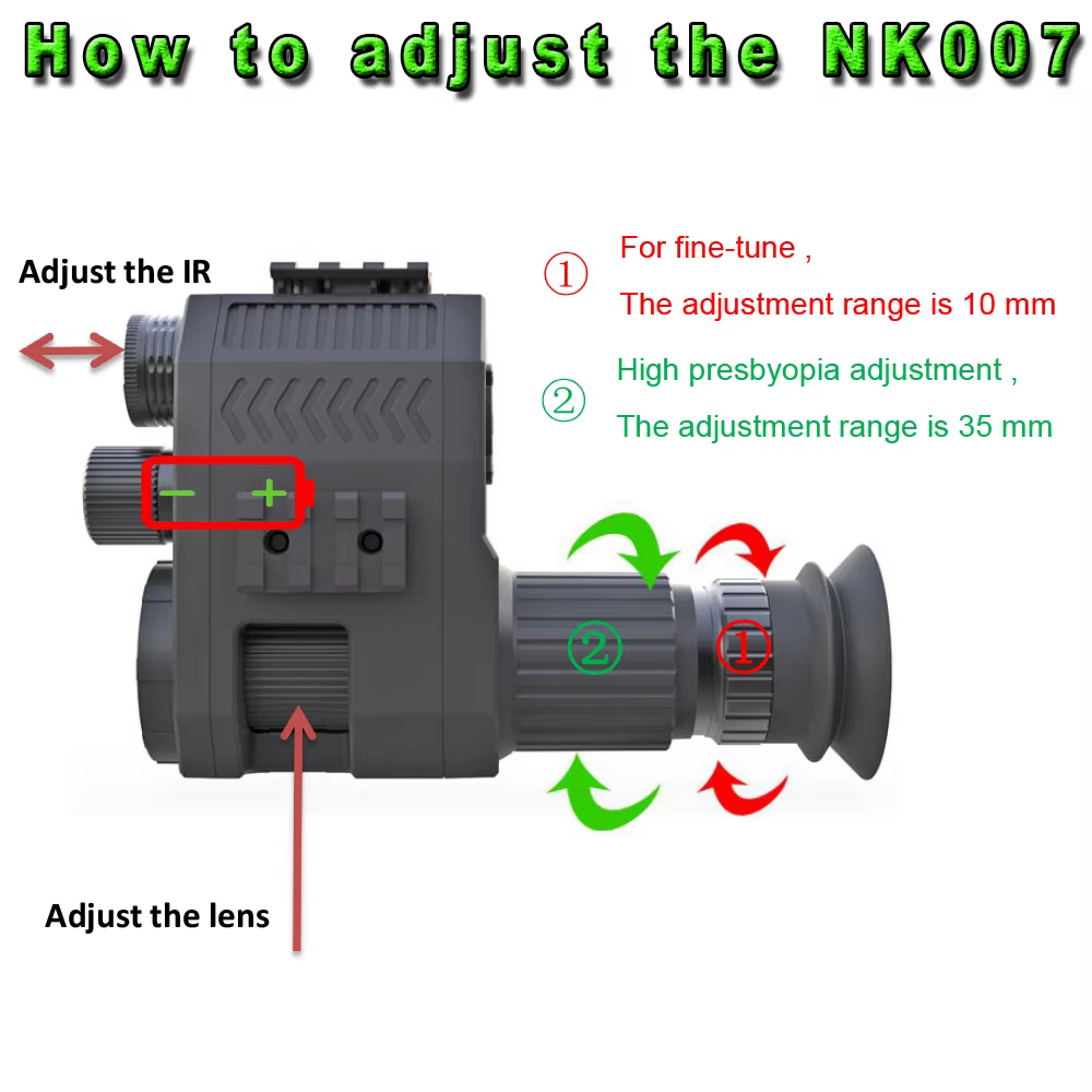 Monocular de visión nocturna con grabación foto y vídeo recargable - imagen 5