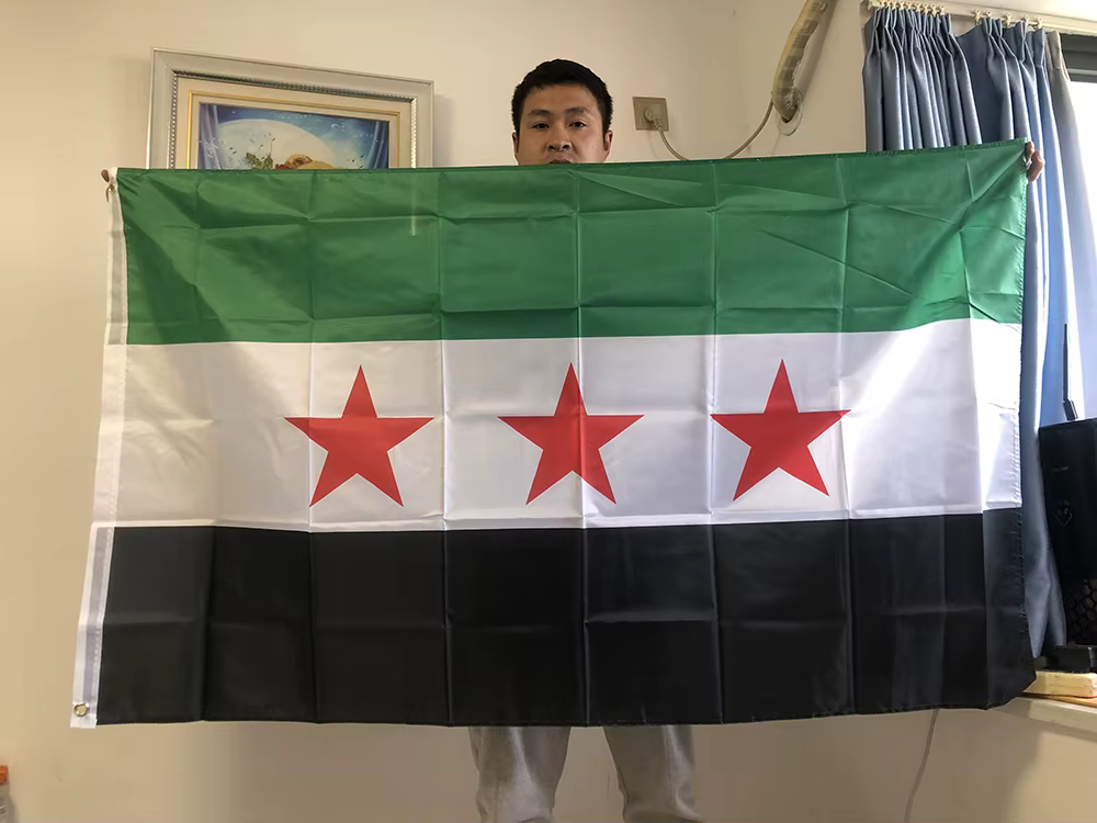 Bandera de Siria con 3 Estrellas – Banderín Táctico Colgante - imagen 3