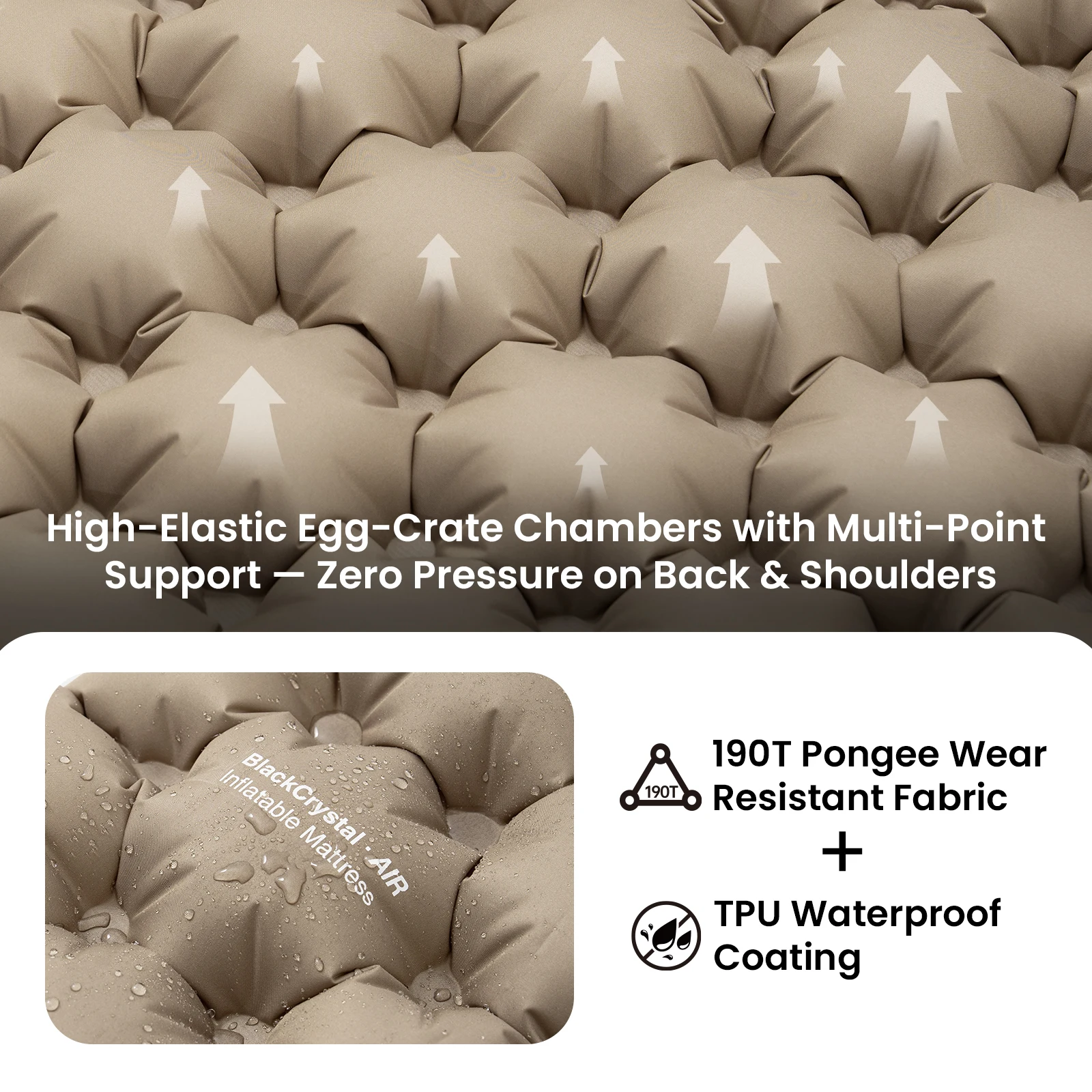 OneTigris Blackcrystal colchón inflable con bomba integrada y almohada - imagen 5