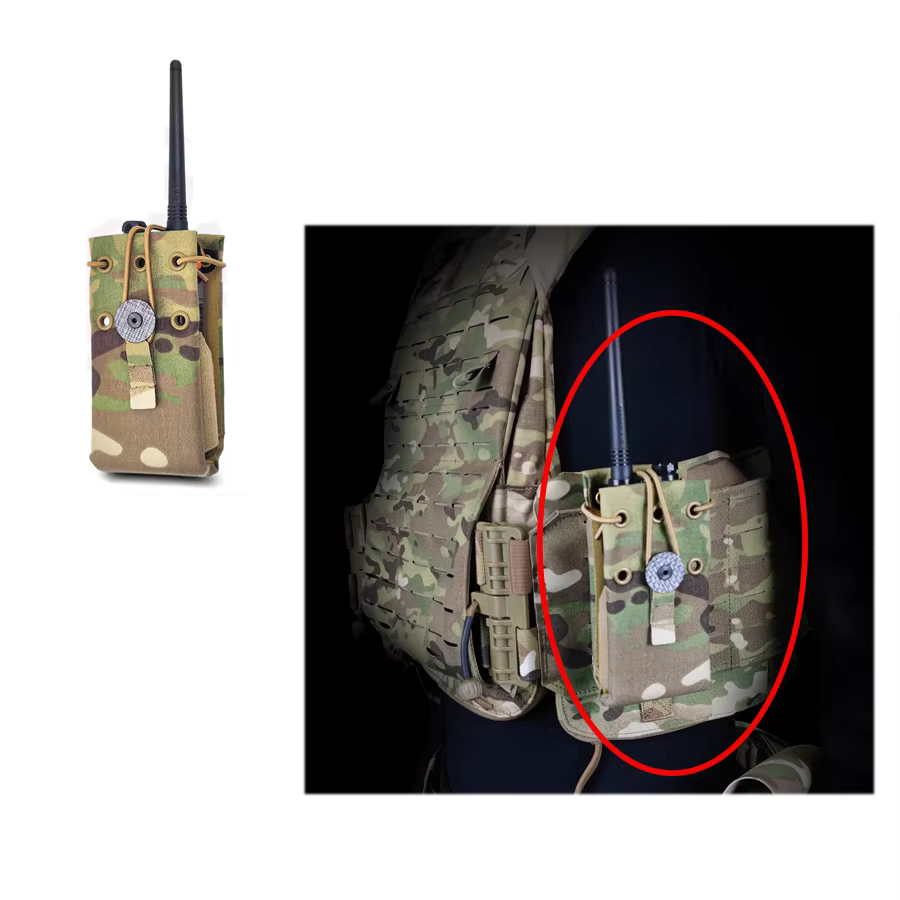 Bolsa de radio MOLLE para UV-5R, UV-82 y UV-9R con salida lateral