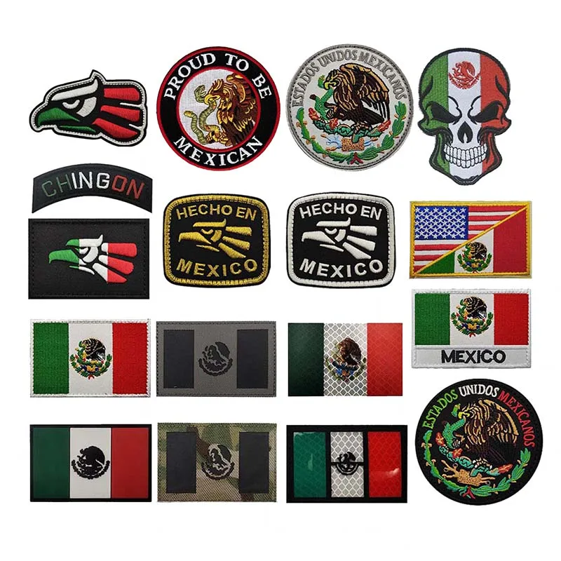 Parche táctico IR PVC bandera México Águila bordado reflectante