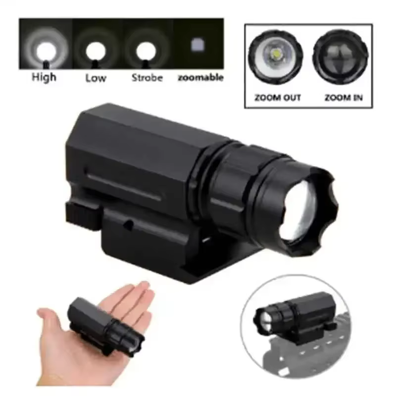 Linterna táctica LED blanca/verde – Montaje rápido raíl 20mm Airsoft - imagen 5