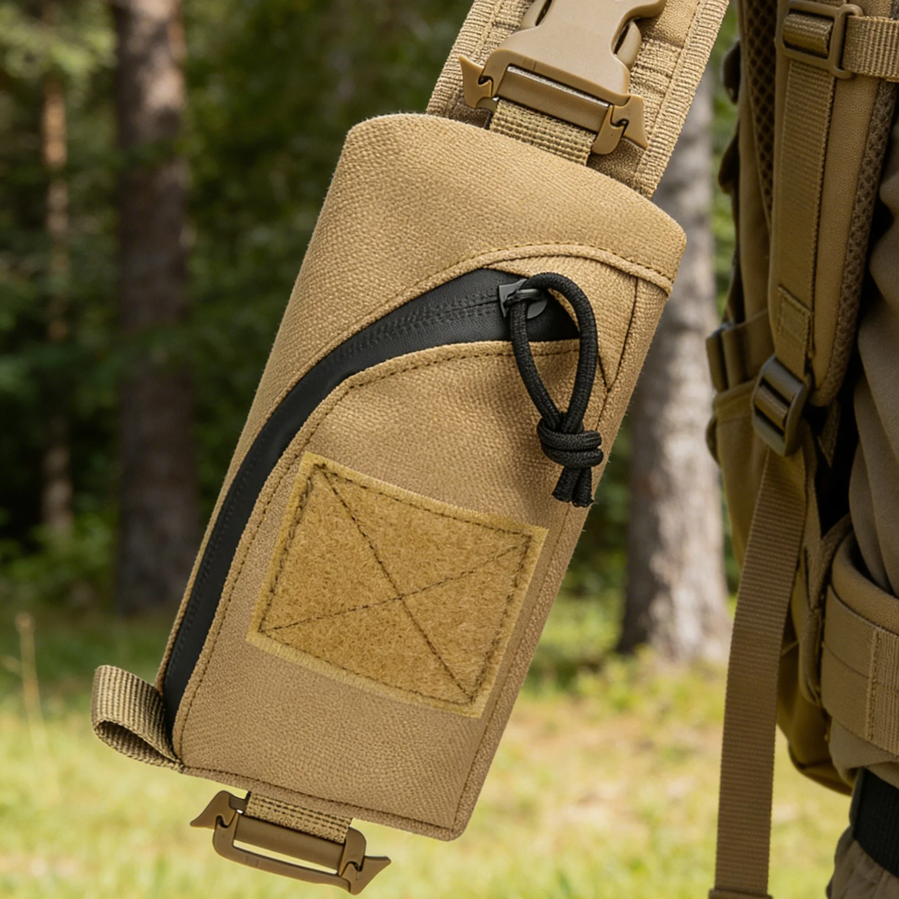 Bolsa táctica de hombro acceso rápido velcro para senderismo camping - imagen 4