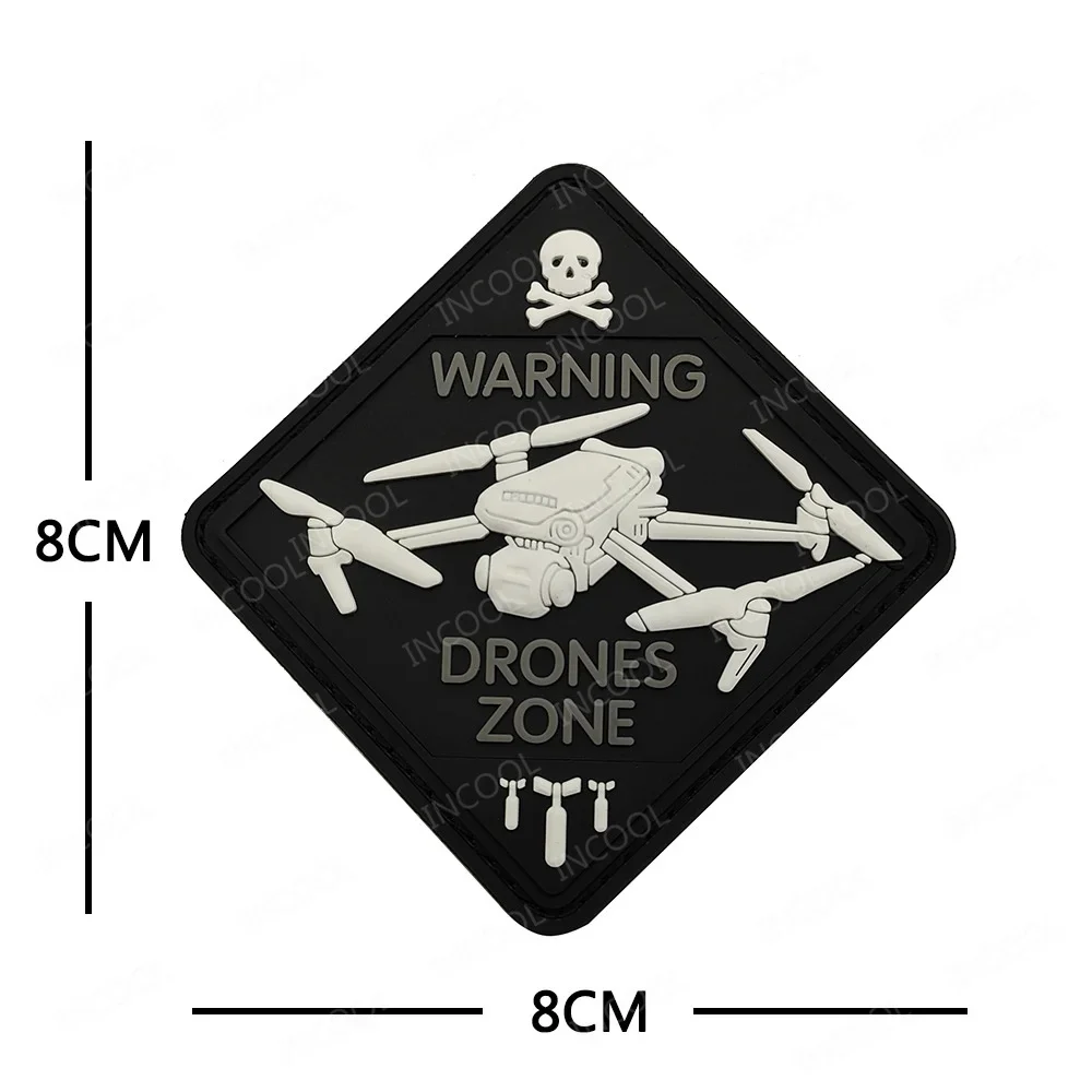 Parche luminoso para drones - zona de advertencia en PVC, casco/ropa